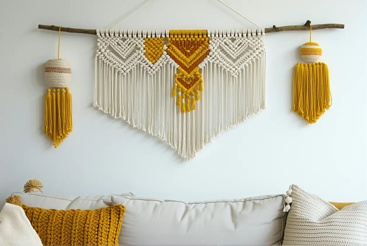 Créer des décorations murales en macramé lors d'un crafternoon