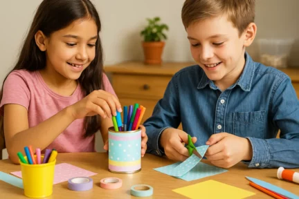 Offrir un pot de crayons réalisés par les enfants pour la fête des mères
