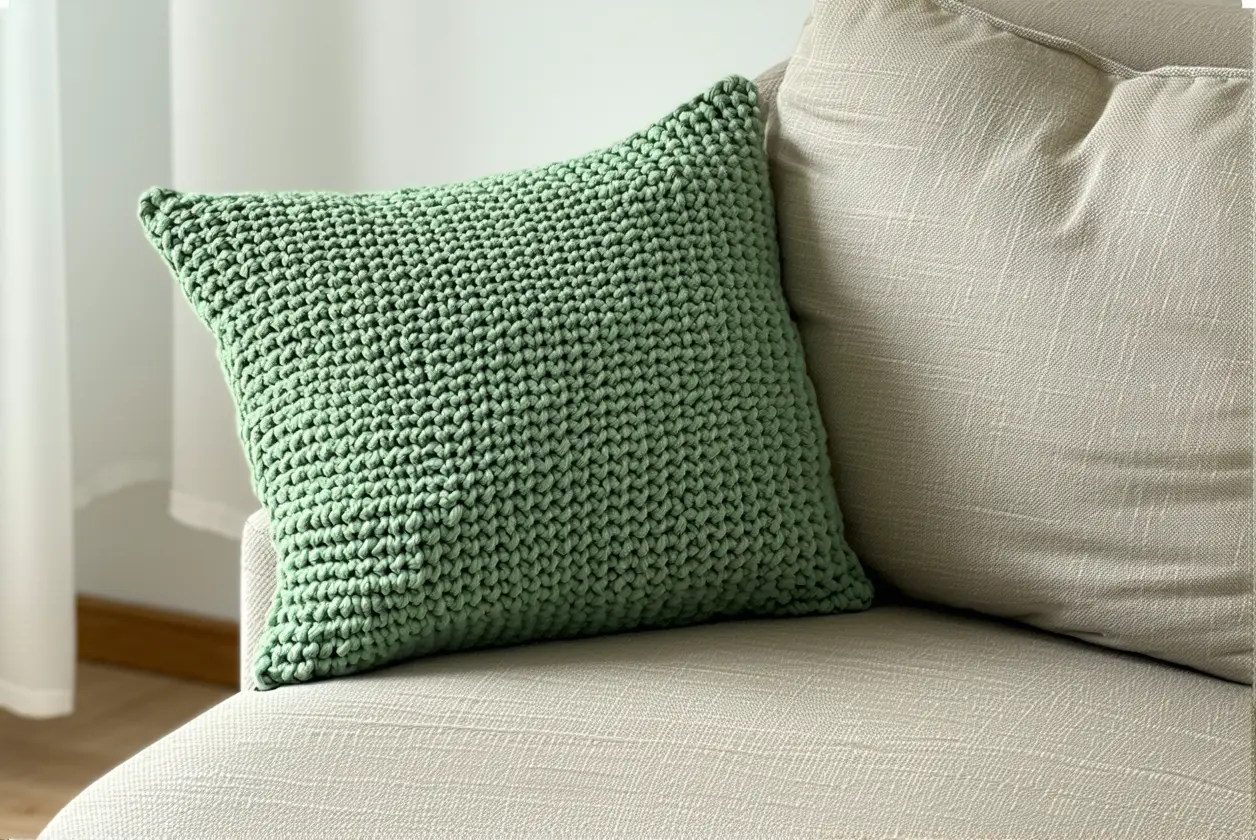 Tuto : faire une housse de coussin en tricot