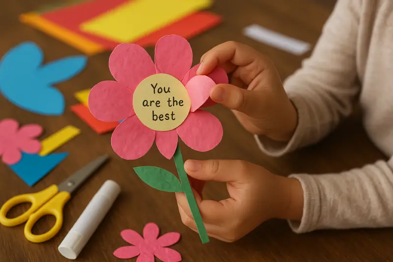 Idée 5 : la fleur en papier avec message secret
