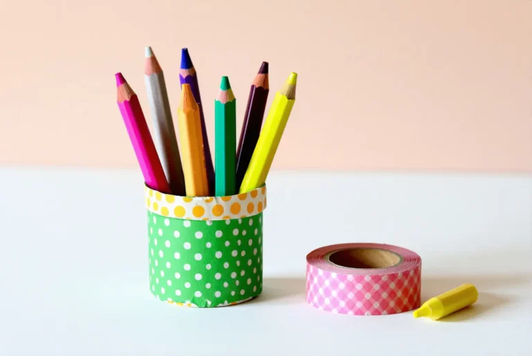 DIY pot à crayons éco-responsable avec boîtes de conserve et masking tape