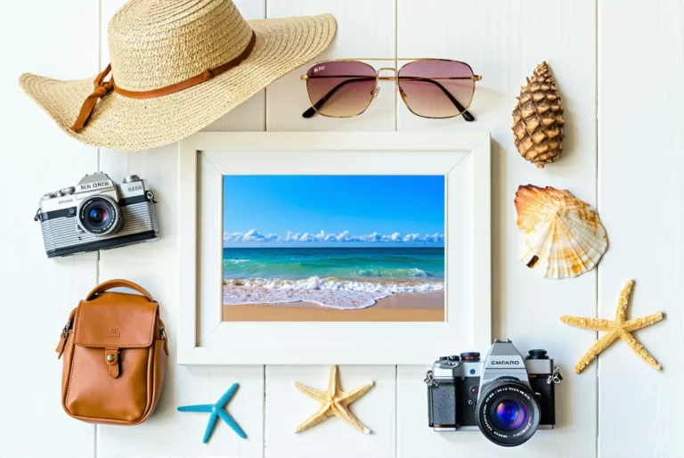 DIY souvenir : un cadre photo avec des objets de vacances
