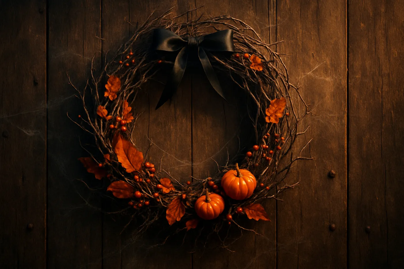 Réalisez une couronne de porte Halloween en branches