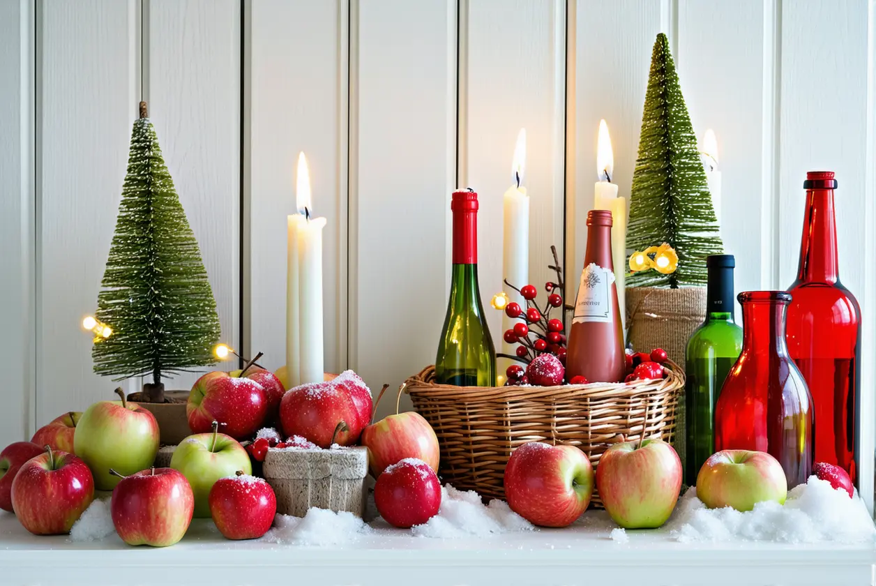 Créer des décorations de Noël avec des matériaux de récupération : pommes de pin, bouteilles en plastique, chutes de laine.