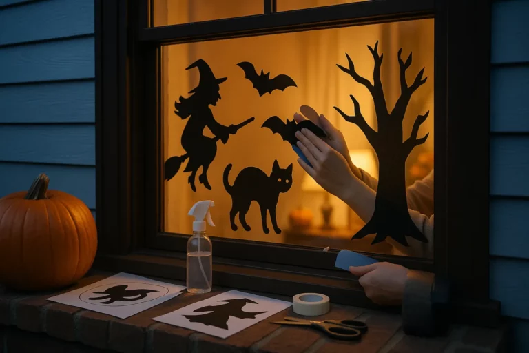 Imprimez et posez des silhouettes Halloween pour fenêtres
