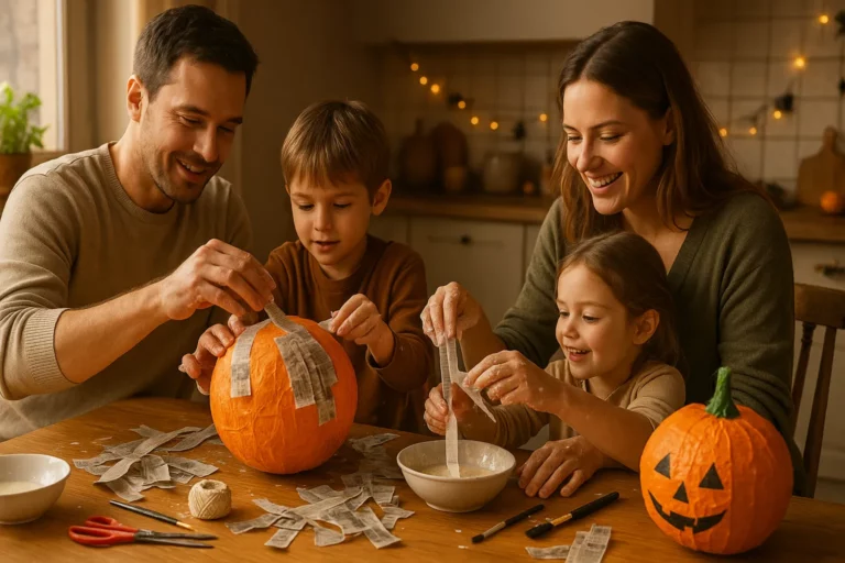 Fabriquez une piñata citrouille en papier mâché en famille