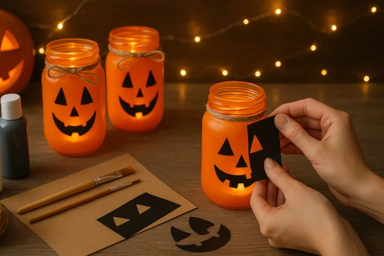 Fabriquez des lanternes citrouille avec bocaux et LED