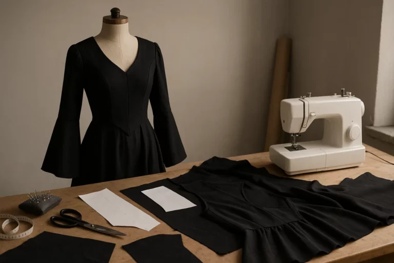 Coudre une robe sorcière à corsage doublé : patronage simple et finitions propres