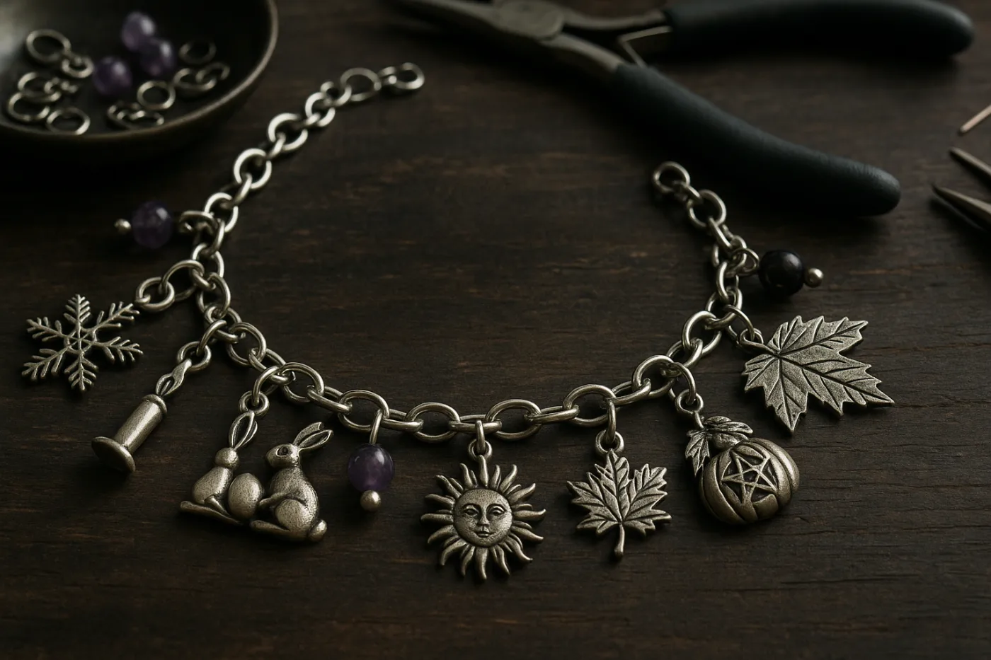Tuto pour créer un bracelet à breloques de sorcière (charms sabbat)