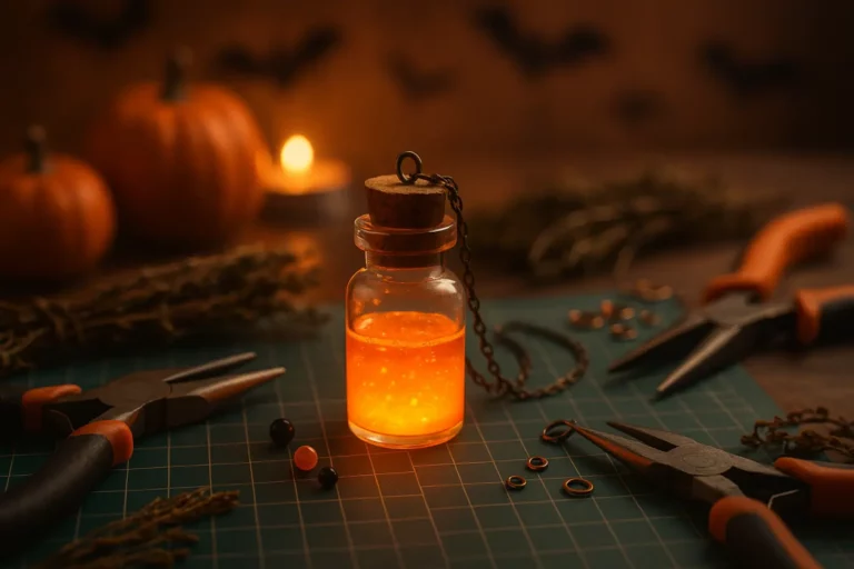 Le tuto d'un pendentif fiole “élixir d’Halloween” pas à pas