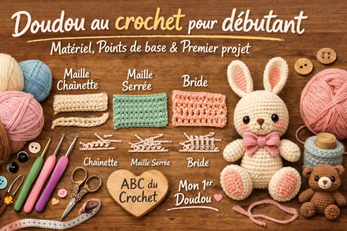 Doudou au crochet pour débutant : matériel, points de base et premier projet