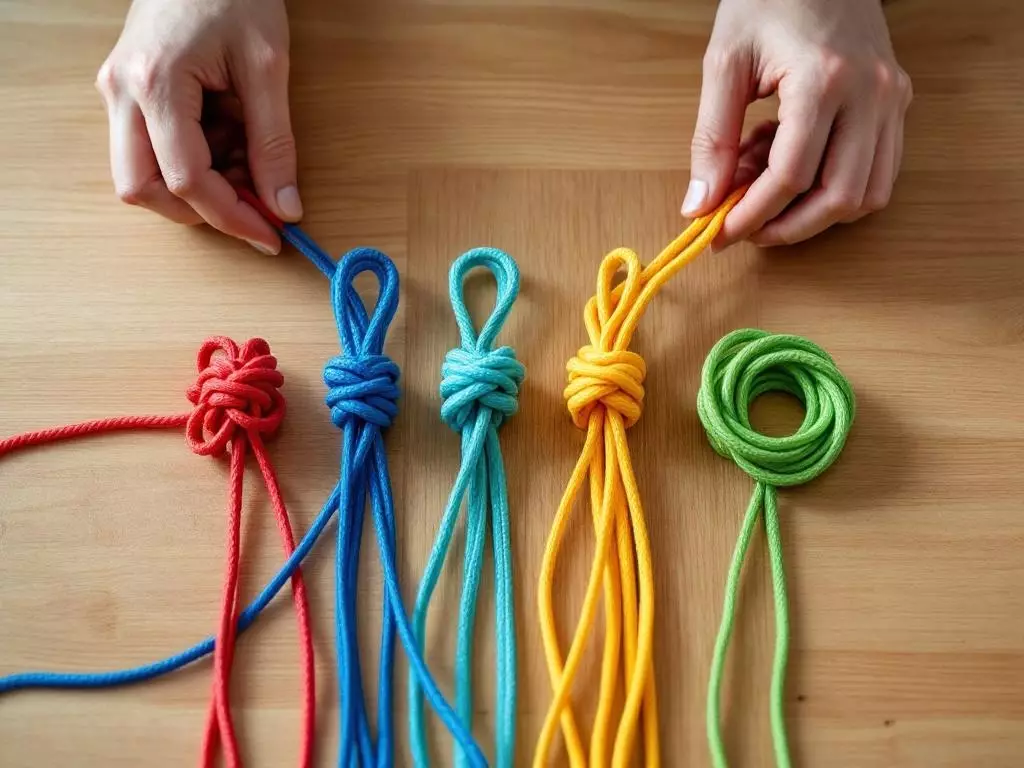 Scoubidous : les nœuds de départ et les formes faciles expliqués pas à pas — tutoriel DIY Marché des Créateurs