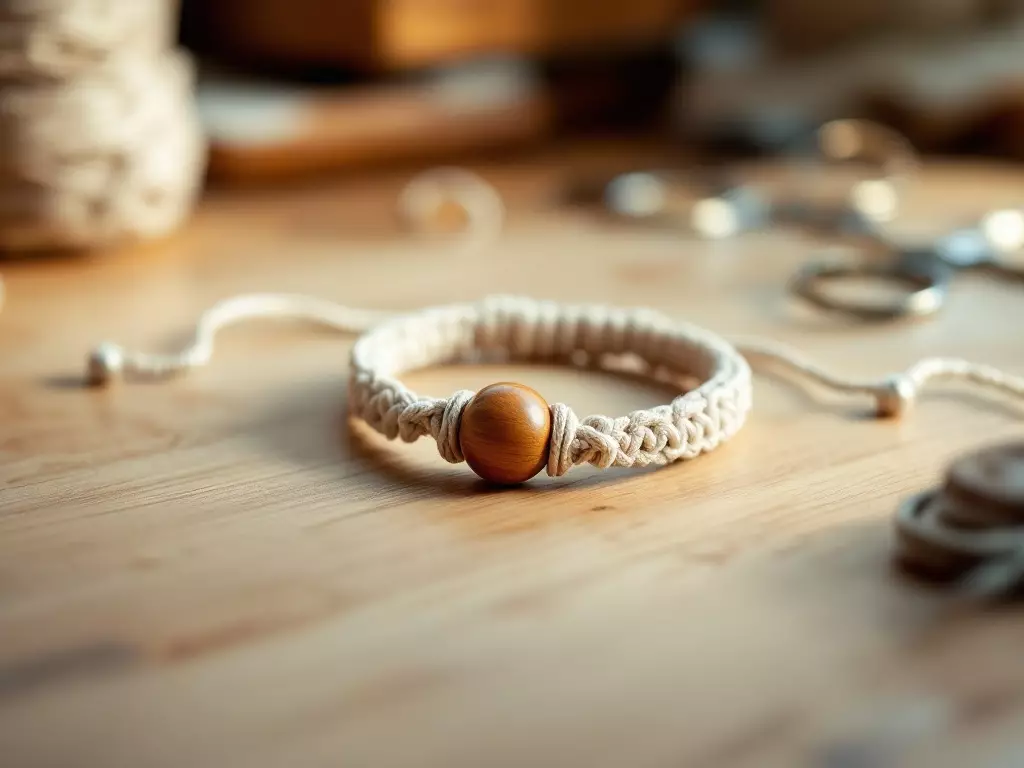 Comment faire un bracelet macramé avec perle centrale et réglage coulissant — tutoriel DIY Marché des Créateurs