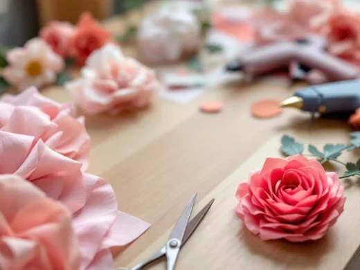 Fleurs en papier crépon : maîtriser le frisage et l’assemblage pour un rendu naturel
